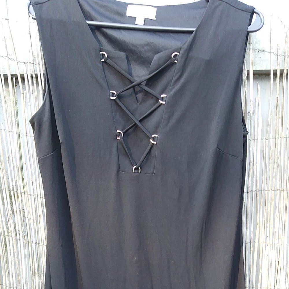 JM Collection Black & White Dress Sleeveless - M